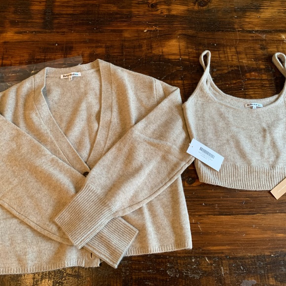Reformation Sweaters - Brand new with tags. The Reformation Varenne Cardi set. Cashmere.